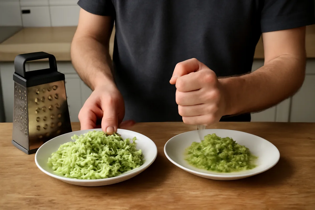 Erreurs fréquentes et réglages pour les éviter — Plusieurs maladresses reviennent souvent chez les pâtissiers amateurs. Râper la courgette trop grossièrement laisse des filaments visibles et une texture moins fine. À l'inverse, trop presser la courgette peut appauvrir inutilement l'humidité et
