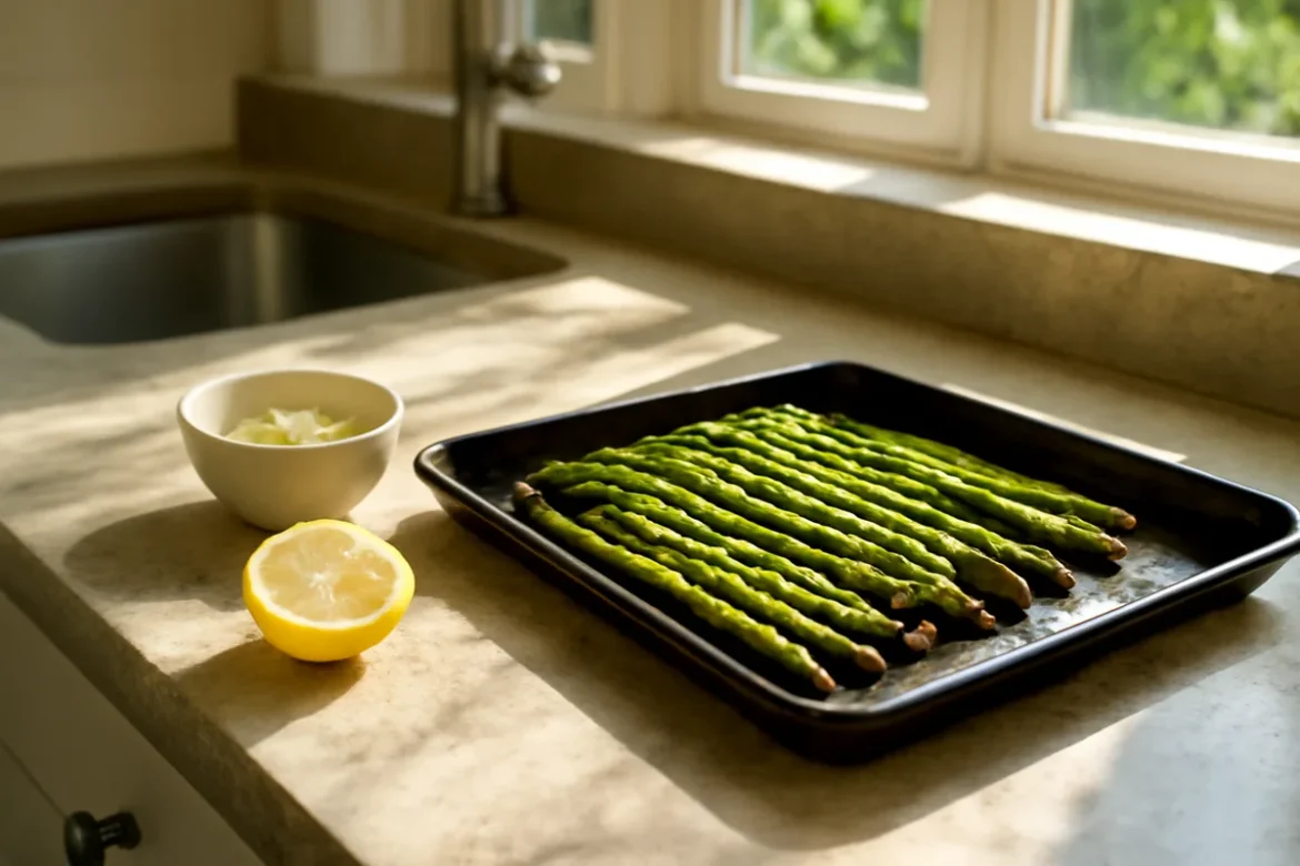 Asperges rôties au four à l’ail, citron et huile d’olive : recette facile