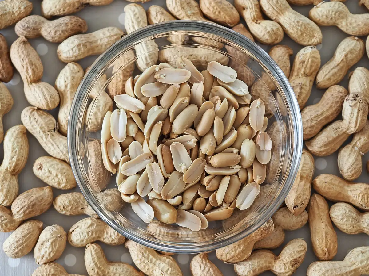 Assortiment de noix, graines et céréales complètes sur une table